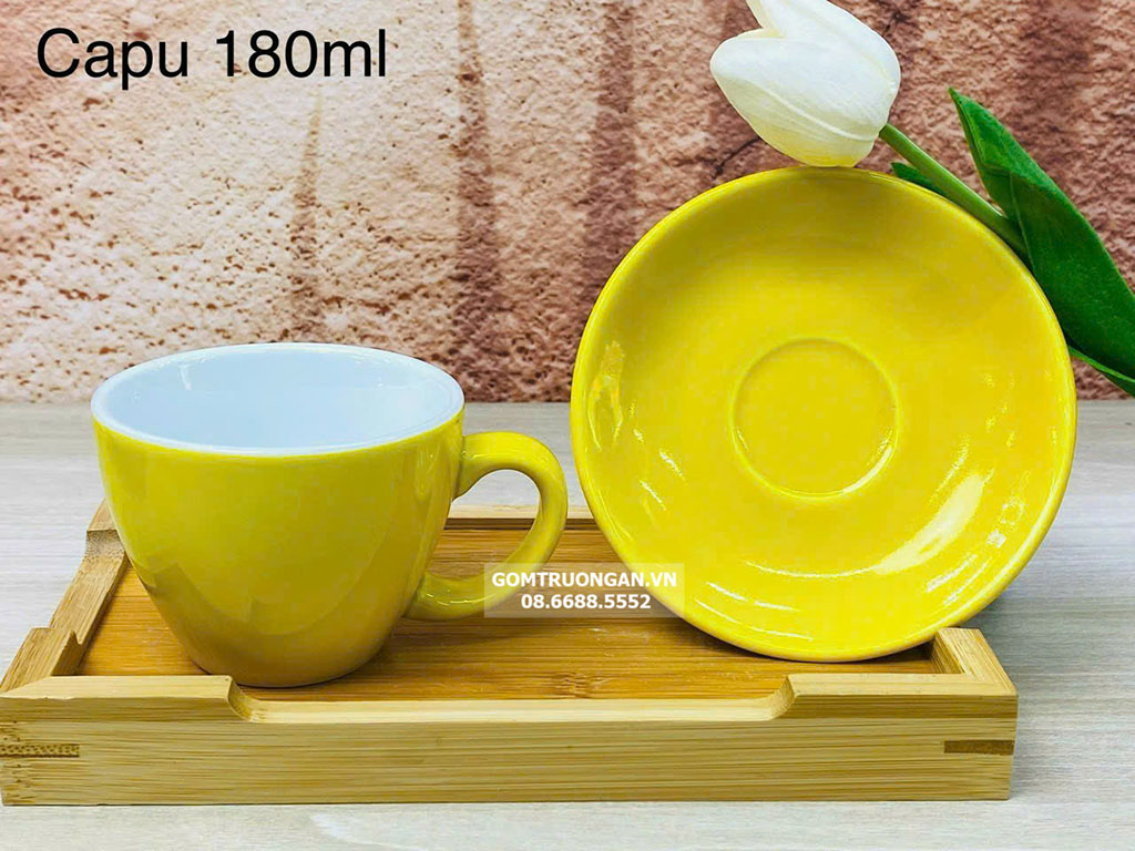 Cốc tách ly sứ cao cấp uống cà phê Cappuccino 180ml 5